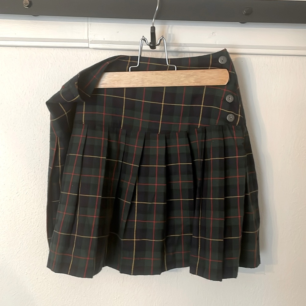 Preppy pleated plaid skirt from Express